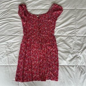 Aeropostale Red and Blue Floral Top